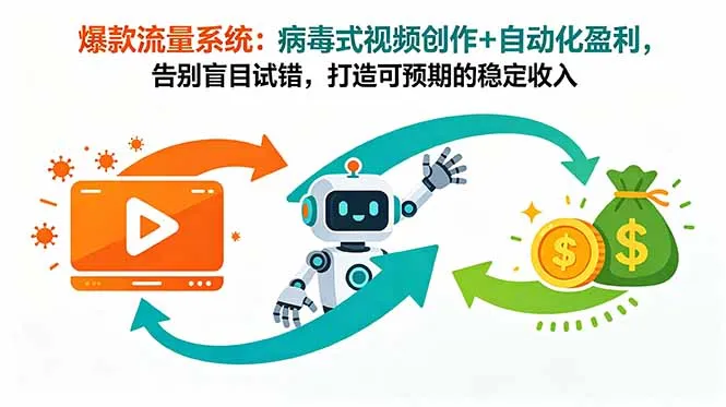 爆款流量系统:病毒式视频创作+自动化盈利,告别盲目试错,打造可预期的稳定收入-58创客