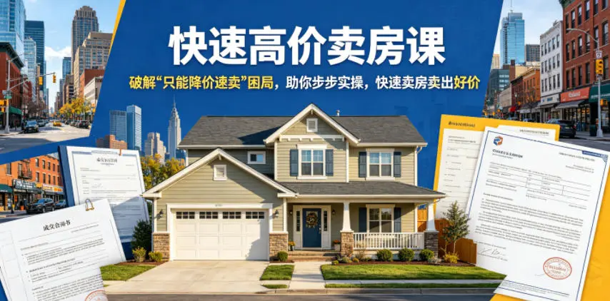 快速高价卖房课，破解“只能降价速卖”困局，助你步步实操，快速卖房卖出好价(更新2026)-58创客