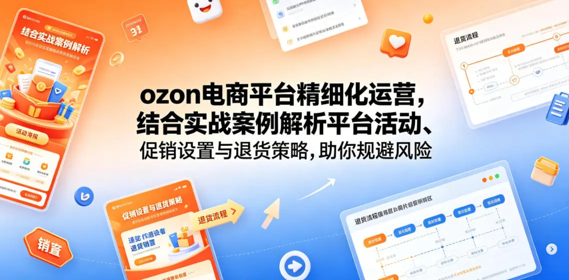 ozon电商平台精细化运营,结合实战案例解析平台活动、促销设置与退货策略,助你规避风险、提升销量-58创客