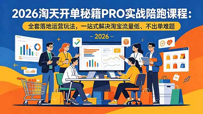 2026淘天开单秘籍PRO实战陪跑课程：全套落地运营玩法，一站式解决淘宝流量低、不出单难题-58创客