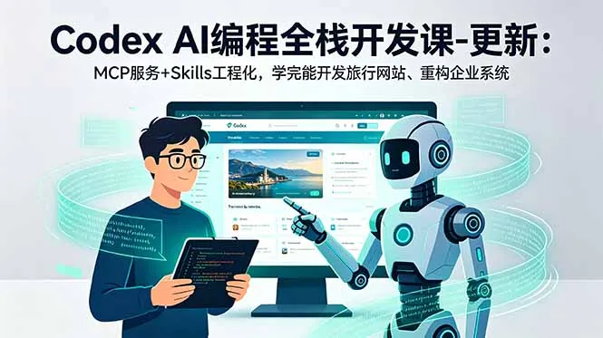 Codex AI编程全栈开发课-更新：MCP服务+Skills工程化，学完能开发旅行网站、重构企业系统-58创客