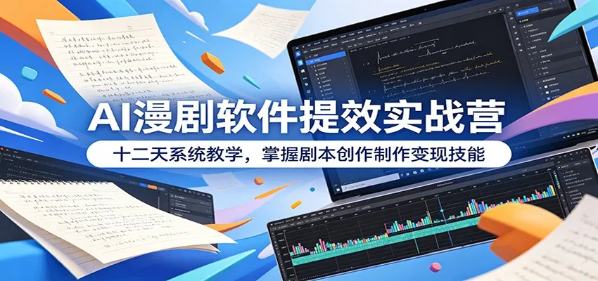AI漫剧软件提效实战营：十二天系统教学，掌握剧本创作制作变现技能-58创客
