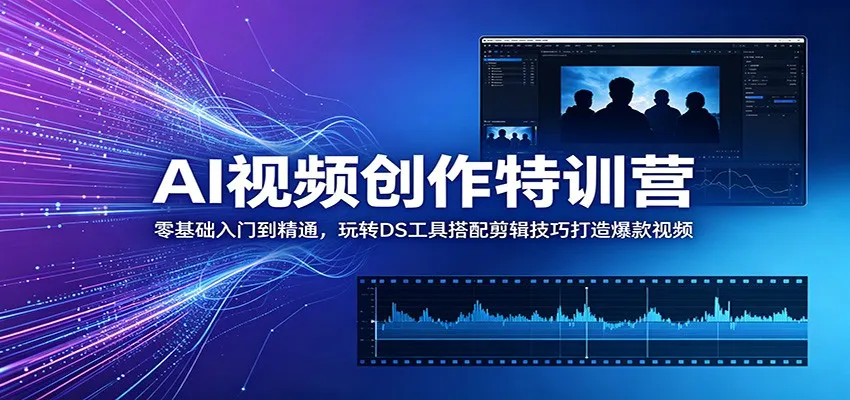 AI视频创作特训营：零基础入门到精通，玩转DS工具搭配剪辑技巧打造爆款视频-58创客