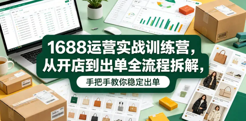 1688运营实战训练营,从开店到出单全流程拆解,手把手教你稳定出单-58创客