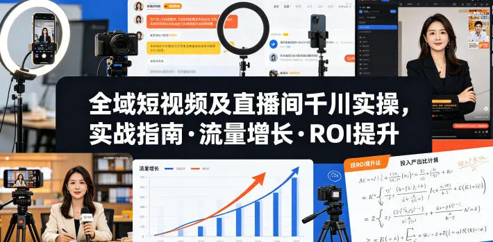 全域短视频及直播间千川实操,实战指南·流量增长·ROI提升(更新)-58创客