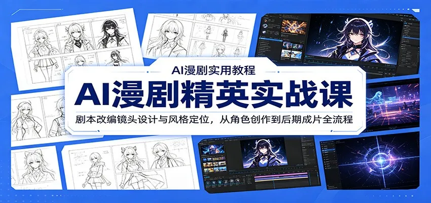 AI漫剧精英实战课：剧本改编镜头设计与风格定位，从角色创作到后期成片全流程-58创客