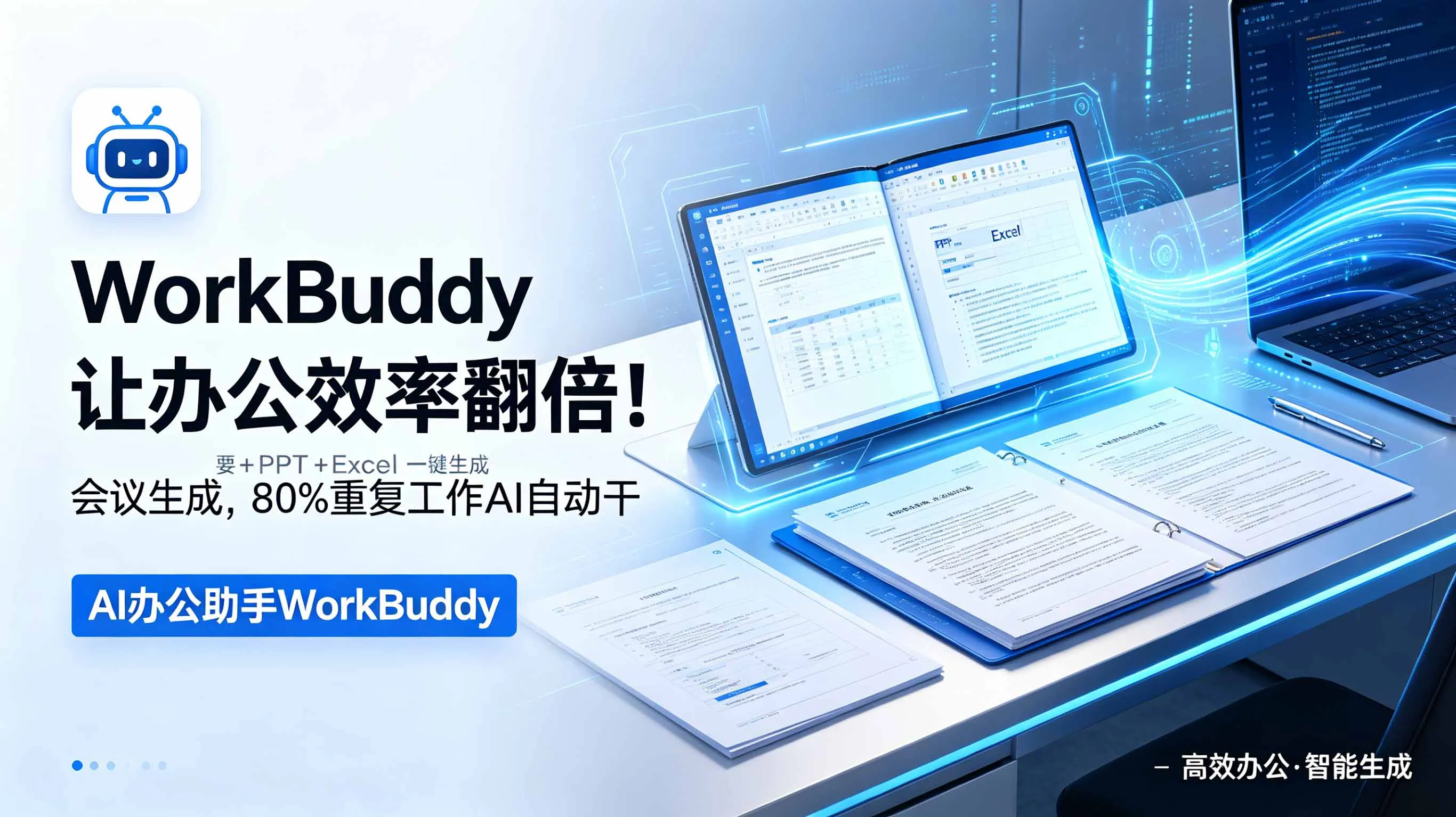 WorkBuddy让办公效率翻倍！会议纪要+PPT+Excel一键生成，80%重复工作AI自动干-58创客