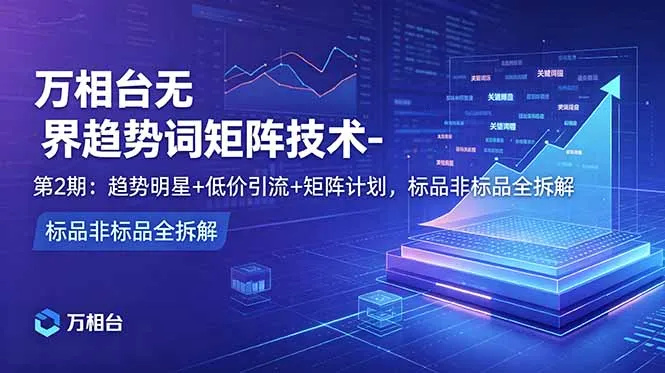 万相台无界趋势词矩阵技术-第2期:趋势明星+低价引流+矩阵计划,标品非标品全拆解-58创客