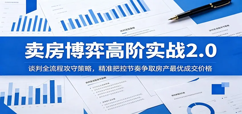 卖房博弈高阶实战2.0：谈判全流程攻守策略，精准把控节奏争取房产最优成交价格-58创客