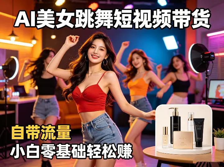 AI美女跳舞短视频带货：自带流量，小白零基础轻松賺，详细拆解-58创客