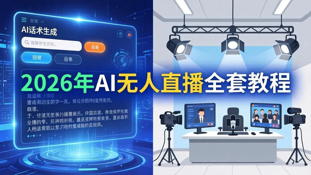 2026年AI无人直播全套教程：OBS安装+软件配置+直播间搭建+话术生成+一键开播实操-58创客
