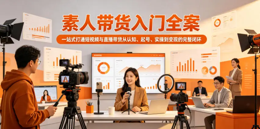 素人带货入门全案，一站式打通短视频与直播带货从认知、起号、实操到变现的完整闭环-58创客