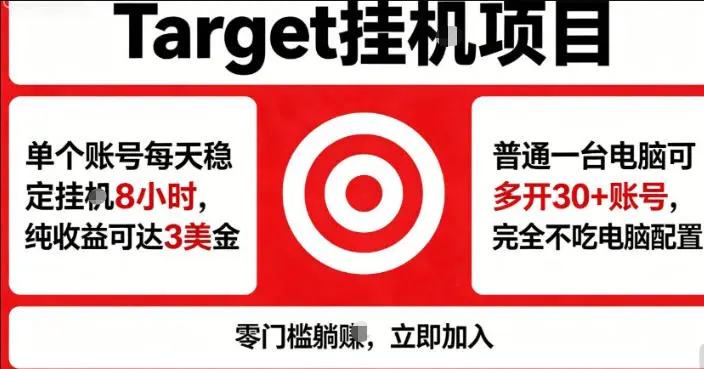 海外平台Target商品浏览曝光，24小时运行无需人工值守，日收益100美刀+电脑可多开【揭秘】-58创客