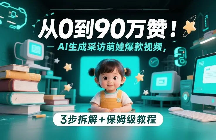 从0到90万赞：AI生成采访萌娃爆款视频，3步拆解+保姆级教程-58创客