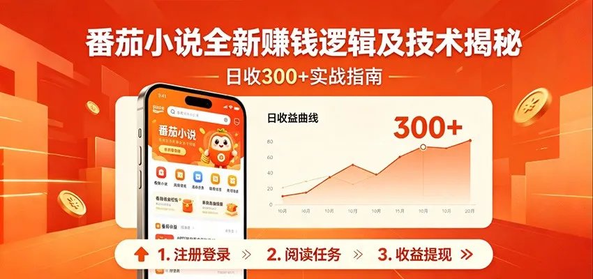 番茄小说全新赚钱逻辑及技术日收300+，小白新书皆可做！无脑赚就行了！-58创客
