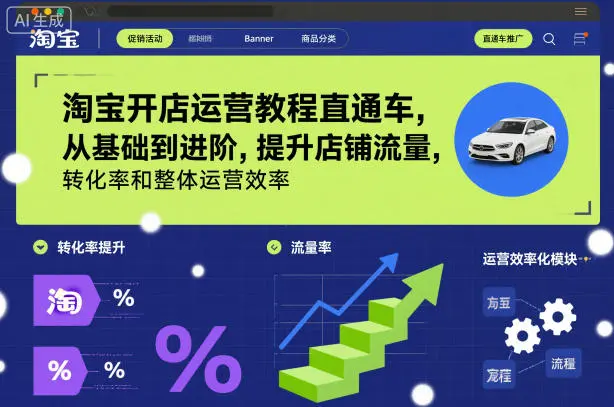 淘宝开店运营教程直通车，从基础到进阶，提升店铺流量，转化率和整体运营效率(更新26年4月10日)-58创客