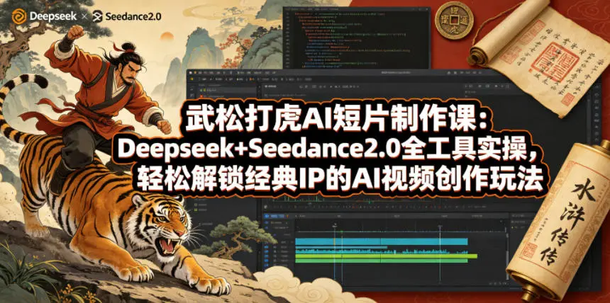 武松打虎AI短片制作课：Deepseek+Seedance2.0全工具实操，轻松解锁经典IP的AI视频创作玩法-58创客