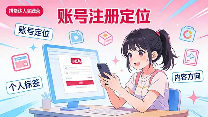 小红书带货达人实战营：账号注册定位、内容创作、选品策略、带货技巧、流量运营等-58创客