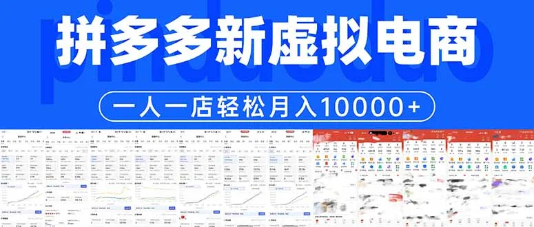拼多多虚拟电商一人一店轻松月入10000+-58创客