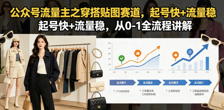 公众号流量主之穿搭贴图赛道,起号快+流量稳,从0-1全流程讲解-58创客
