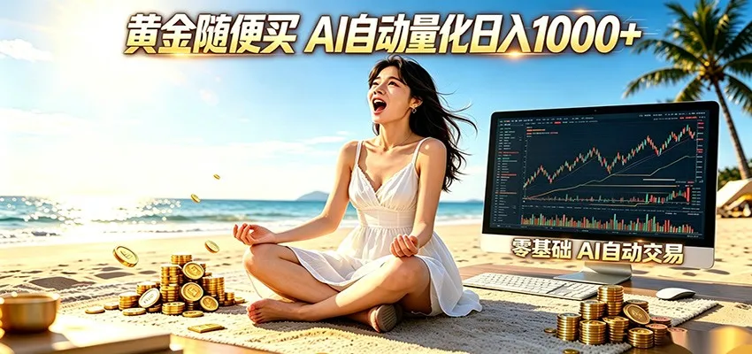 黄金随便买?AI自动外汇量化交易 在家当皇帝 日入1000+-58创客
