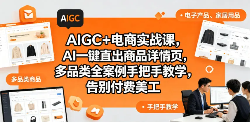 AIGC+电商实战课，AI一键直出商品详情页，多品类全案例手把手教学，告别付费美工(更新)-58创客
