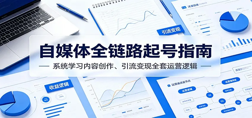 自媒体全链路起号指南：系统学习内容创作、引流变现全套运营逻辑-58创客