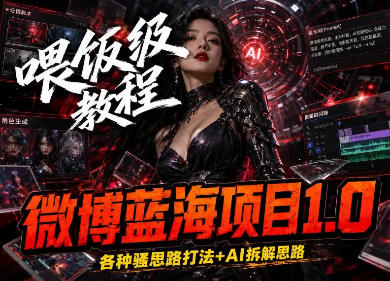 微博蓝海项目1.0_各种Sao操作整理+AI引流拆解，喂饭级教学-58创客